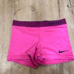 Nike Pro Women's Bright Pink Athletic Shorts